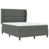 Stella Homewares Box Spring Bed with Mattress Dark Grey Queen Fabric