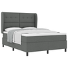 Stella Homewares Box Spring Bed with Mattress Dark Grey Queen Fabric