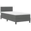 Stella Homewares Box Spring Bed with Mattress & LED Dark Grey King Single Fabric