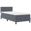 Stella Homewares Box Spring Bed with Mattress & LED Dark Grey King Single Fabric