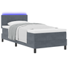 Stella Homewares Box Spring Bed with Mattress & LED Dark Grey King Single Fabric