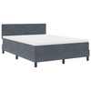 Stella Homewares Box Spring Bed with Mattress & LED Dark Grey Queen Fabric