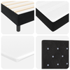 Stella Homewares Box Spring Bed with Mattress & LED Black Queen Velvet