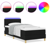Stella Homewares Box Spring Bed with Mattress & LED Black King Single Velvet