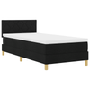 Stella Homewares Box Spring Bed with Mattress & LED Black King Single Velvet