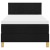 Stella Homewares Box Spring Bed with Mattress & LED Black King Single Velvet