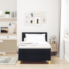 Stella Homewares Box Spring Bed with Mattress & LED Black King Single Velvet