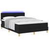 Stella Homewares Box Spring Bed with Mattress & LED Black Full Velvet
