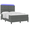 Stella Homewares Box Spring Bed with Mattress & LED Dark Grey Queen Fabric