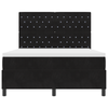 Stella Homewares Box Spring Bed with Mattress&LED Black Queen Velvet