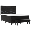 Stella Homewares Box Spring Bed with Mattress & Bench Black Queen Velvet