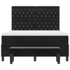 Stella Homewares Box Spring Bed with Mattress & Bench Black Queen Velvet