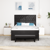 Stella Homewares Box Spring Bed with Mattress & Bench Black Queen Velvet