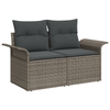 Stella Homewares 10 Piece Garden Dining Set with Cushions Grey Poly Rattan Acacia