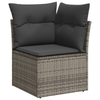 Stella Homewares 10 Piece Garden Dining Set with Cushions Grey Poly Rattan Acacia