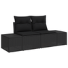 Stella Homewares 10 Piece Garden Dining Set with Cushions Black Poly Rattan Acacia