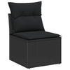 Stella Homewares 10 Piece Garden Dining Set with Cushions Black Poly Rattan Acacia