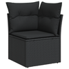Stella Homewares 10 Piece Garden Dining Set with Cushions Black Poly Rattan Acacia