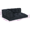 Stella Homewares Pallet Sofa Cushion with Arm and Back Support - Anthracite Fabric