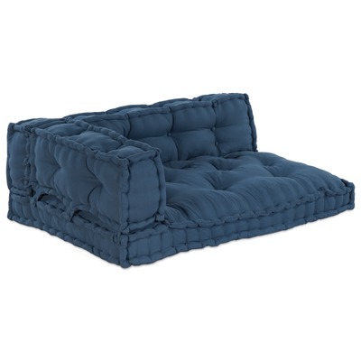 Stella Homewares Pallet Sofa Cushion with Arm and Back Support - Blue Fabric