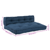 Stella Homewares Pallet Sofa Cushion with Back Support - Blue Fabric
