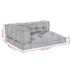 Stella Homewares Pallet Sofa Cushion with Arm and Back Support - Grey Fabric