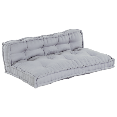 Stella Homewares Pallet Sofa Cushion with Back Support - Grey Fabric