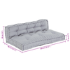 Stella Homewares Pallet Sofa Cushion with Back Support - Grey Fabric