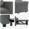 Stella Homewares 3-in-1 Single Sofa Bed Convertible Dark Grey Fabric