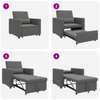 Stella Homewares 3-in-1 Single Sofa Bed Convertible Dark Grey Fabric