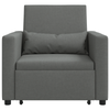 Stella Homewares 3-in-1 Single Sofa Bed Convertible Dark Grey Fabric