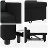 Stella Homewares 3-in-1 Single Sofa Bed Convertible Black Fabric