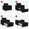 Stella Homewares 3-in-1 Single Sofa Bed Convertible Black Fabric