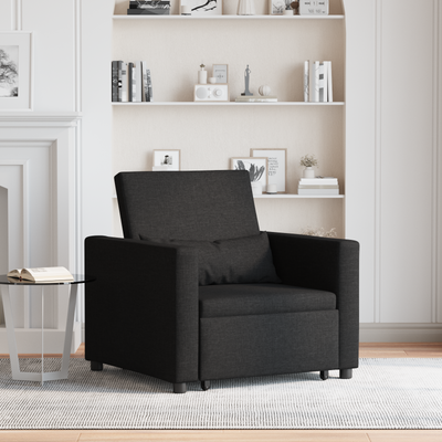Stella Homewares 3-in-1 Single Sofa Bed Convertible Black Fabric