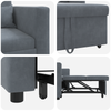 Stella Homewares 3-in-1 Single Sofa Bed Convertible Dark Grey Velvet