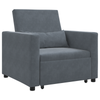 Stella Homewares 3-in-1 Single Sofa Bed Convertible Dark Grey Velvet