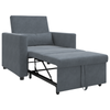 Stella Homewares 3-in-1 Single Sofa Bed Convertible Dark Grey Velvet