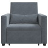 Stella Homewares 3-in-1 Single Sofa Bed Convertible Dark Grey Velvet