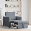 Stella Homewares 3-in-1 Single Sofa Bed Convertible Dark Grey Velvet