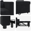Stella Homewares 3-in-1 Single Sofa Bed Convertible Black Velvet