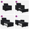 Stella Homewares 3-in-1 Single Sofa Bed Convertible Black Velvet