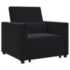Stella Homewares 3-in-1 Single Sofa Bed Convertible Black Velvet
