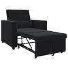 Stella Homewares 3-in-1 Single Sofa Bed Convertible Black Velvet
