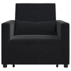 Stella Homewares 3-in-1 Single Sofa Bed Convertible Black Velvet
