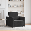 Stella Homewares 3-in-1 Single Sofa Bed Convertible Black Velvet