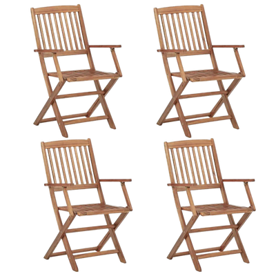alt="Folding Outdoor Chairs 4 pcs Solid Acacia Wood"