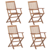alt="Folding Outdoor Chairs 4 pcs Solid Acacia Wood"