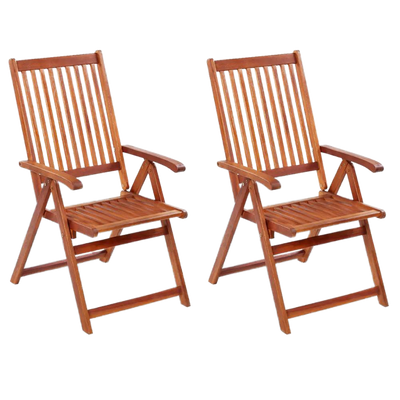 alt="Folding Garden Chairs 2 pcs Solid Acacia Wood Brown"