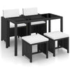 alt="5 Piece Outdoor Dining Set with Cushions Poly Rattan Black"