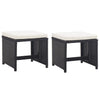 5 Piece Outdoor Dining Set with Cushions Poly Rattan Black